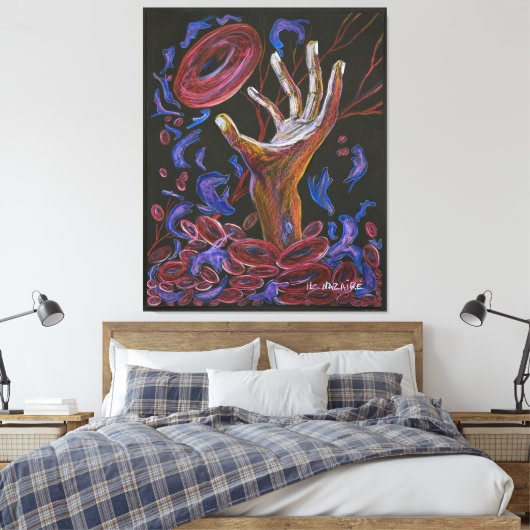 Hoop - Bewustzijn van sikkelcelpijn Canvas Afdruk (Insitu (Slaapkamer))
