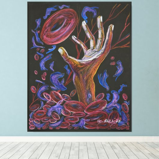 Hoop - Bewustzijn van sikkelcelpijn Canvas Afdruk (Insitu (Houten vloer))