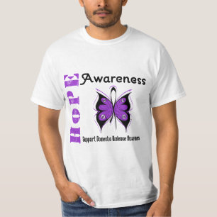 Hoop bewustzijn vlinder huiselijk geweld t-shirt