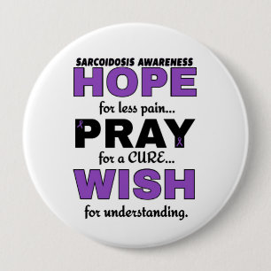 Hoop Bid Wens...Sarcoïdose Ronde Button 4,0 Cm