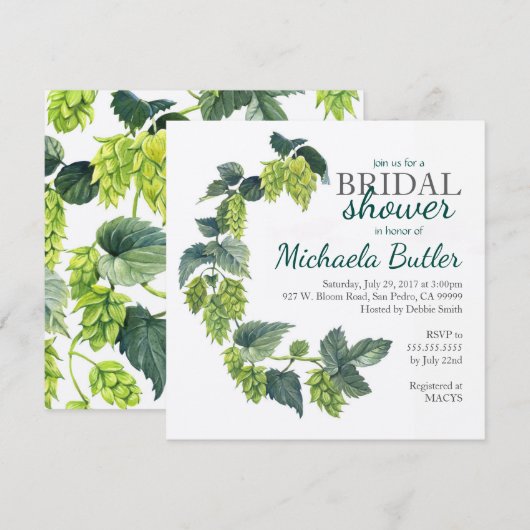 Hoop, Bierbruiloft douche Kaart (Voorkant / Achterkant)