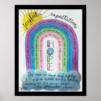 Hoop Bijbelse Waterverf RegenboogInspirerend Poster