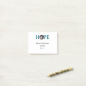 Hoop blauwe feestdagen vet letter kinderen foto na post-it® notes (Op bureau)