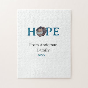Hoop blauwe vakanties vet letter kinderen foto naa legpuzzel