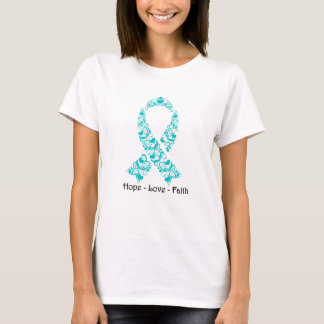 Hoop Blauwgroen bewustzijn T-shirt