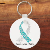 Hoop Blauwgroen en White Hope Love Faith Sleutelhanger (Voorkant)