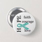 Hoop (Blauwgroen) Ronde Button 5,7 Cm (Voorkant /achterkant)