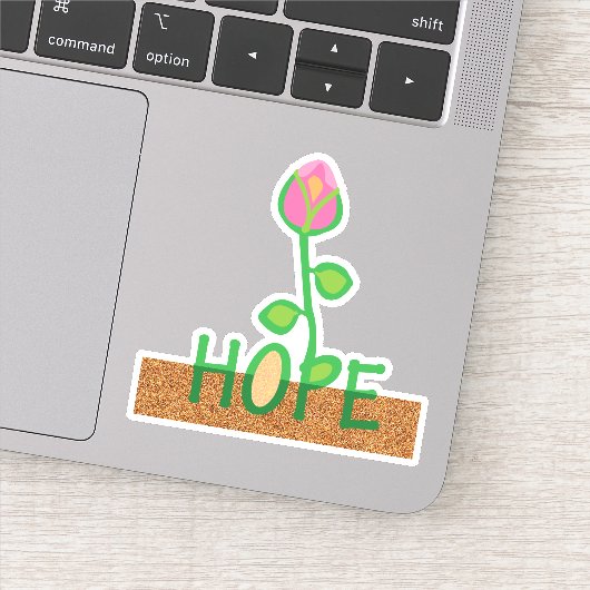 Hoop bloem groeit uit een zaad sticker (Detail)