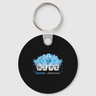 Hoop Bloemen Flessen Type 1 Diabetes Awareness Day Sleutelhanger