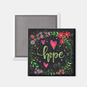 Hoop  Bloemenharten Inspirerend Trendy Magneet (Voorkant / Achterkant)