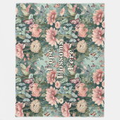 Hoop bloesems hier - Stijlvolle Pastel Garden Flor Fleece Deken (Voorkant)