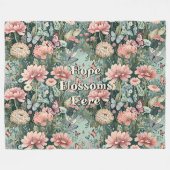 Hoop bloesems hier - Stijlvolle Pastel Garden Flor Fleece Deken (Voorkant (Horizontaal))