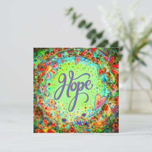 Hoop  Boho Aanmoediging Inspirerend Bedankkaart (Staand voorkant)