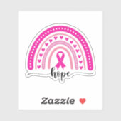 Hoop, Borstkanker lint, roze oktober Sticker (Vel)