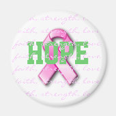 Hoop borstkanker roze lintmagneet magneet (Voorkant)