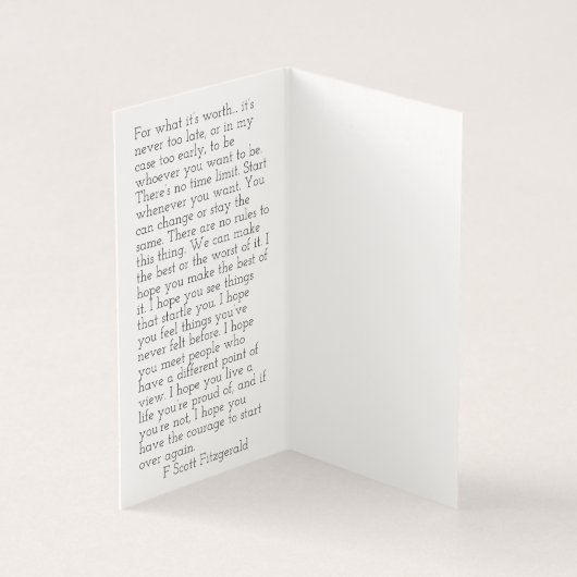 Hoop citaat van F. Scott Fitzgerald Kaart (Binnen)