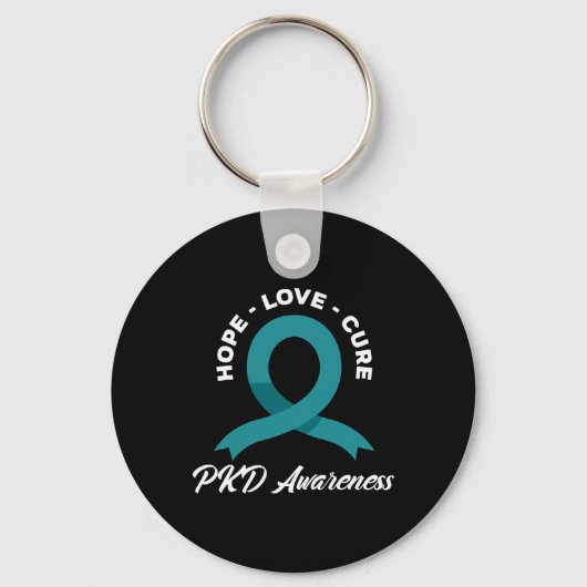 Hoop Cure Polycystic Kidney Disease Awareness Sleutelhanger (Voorkant)