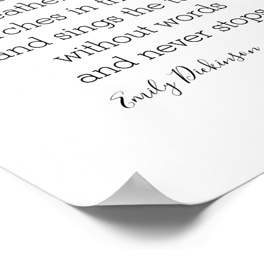hoop dat de literaire Emily Dickinson citeert over Poster (Hoek)