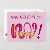 Hoop dat dit je blij Jouw tekst Briefkaarten vindt (Voorkant / Achterkant)