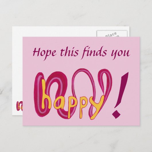 Hoop dat dit je blij Jouw tekst Briefkaarten vindt (Voorkant / Achterkant)