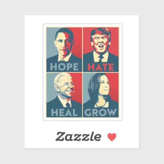 Hoop dat Haat groeit Sticker (Vel)