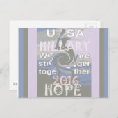 Hoop dat Hillary USA we sterker met elkaar zijn Briefkaart (Voorkant / Achterkant)