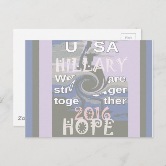 Hoop dat Hillary USA we sterker met elkaar zijn Briefkaart (Voorkant / Achterkant)