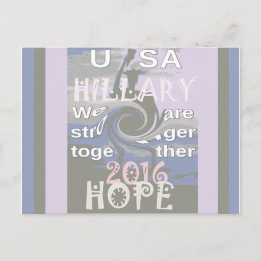Hoop dat Hillary USA we sterker met elkaar zijn Briefkaart (Voorkant)