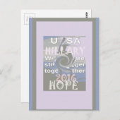 Hoop dat Hillary USA we sterker met elkaar zijn Briefkaart (Voorkant / Achterkant)