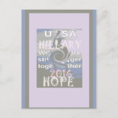 Hoop dat Hillary USA we sterker met elkaar zijn Briefkaart (Voorkant)