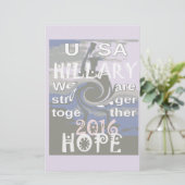 Hoop dat Hillary USA we sterker met elkaar zijn Briefpapier (Staand voorkant)