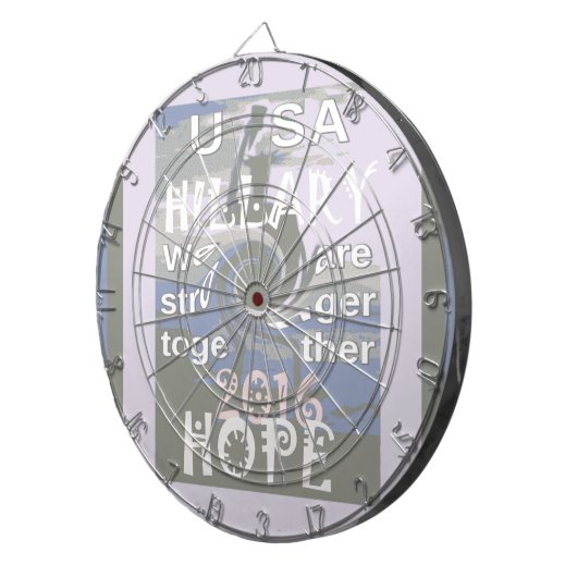 Hoop dat Hillary USA we sterker met elkaar zijn Dartbord (Voorkant Rechts)