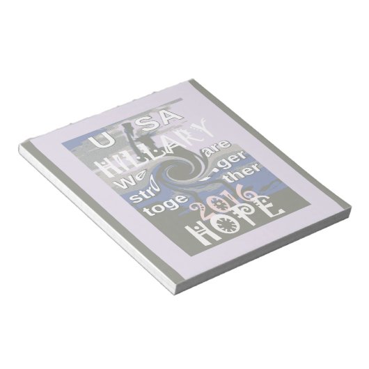 Hoop dat Hillary USA we sterker met elkaar zijn Notitieblok (Schuin)