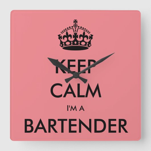 HOOP DAT IK EEN BARTENDER BEN VIERKANTE KLOK (Voorkant)