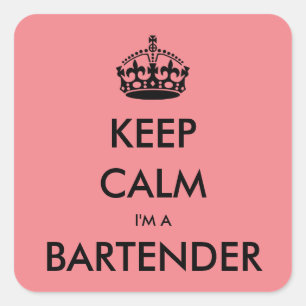 HOOP DAT IK EEN BARTENDER BEN VIERKANTE STICKER