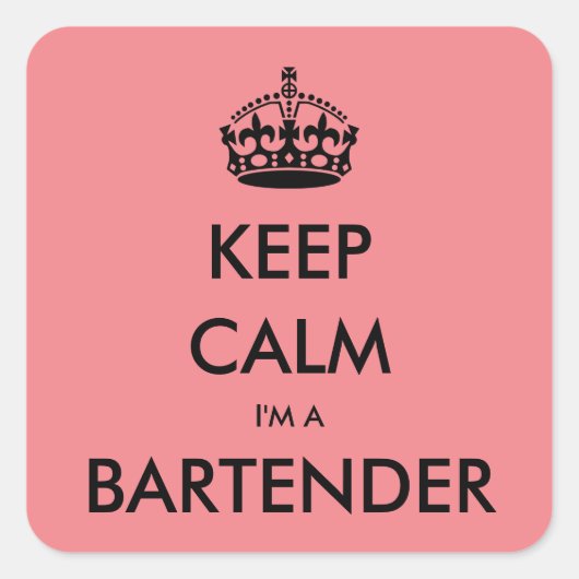 HOOP DAT IK EEN BARTENDER BEN VIERKANTE STICKER (Voorkant)