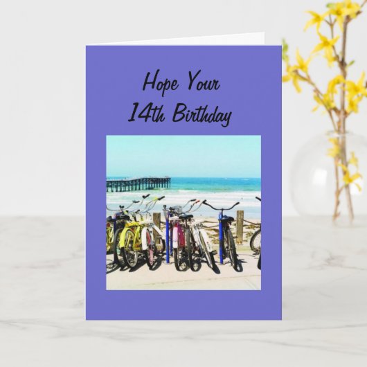 HOOP DAT JE "14e" VERJAARDAG ONVERGETELIJK IS! Kaart (Gele Bloem)