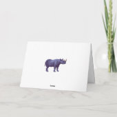 Hoop dat je 40ste verjaardag Wilde Paarse Rhinocer Kaart (Achterkant)