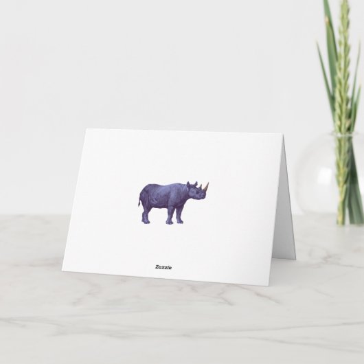 Hoop dat je 50ste verjaardag Wilde Paarse Rhinocer Kaart (Achterkant)