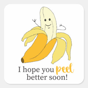 Hoop dat je beter koopt met bananas Cartoon Art De Vierkante Sticker