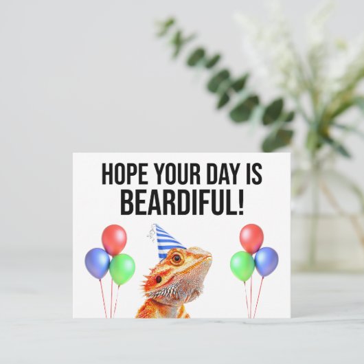 Hoop dat je dag een mooie en grappige Beardie verj Briefkaart (Staand voorkant)