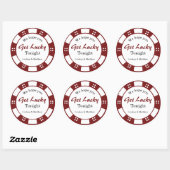Hoop dat je geluk hebt trouwpokerchip ronde sticker (Vel)