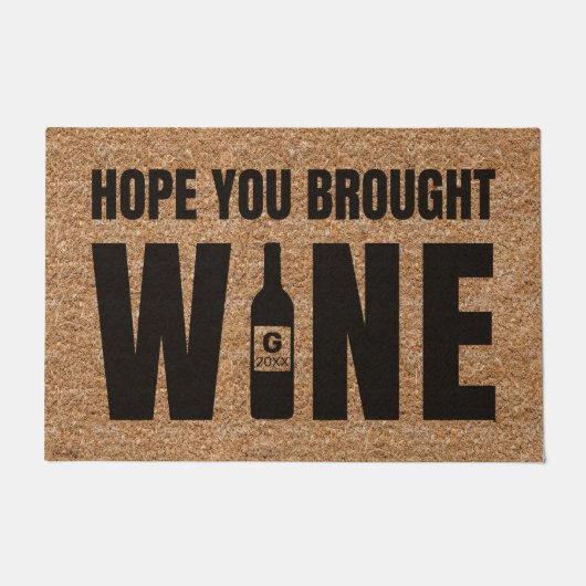 Hoop dat je het wijnmonogram hebt gerdroogd deurmat (Voorkant)