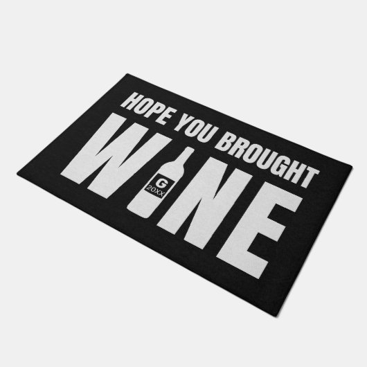 Hoop dat je het Wijnmonogram hebt gerooid Jaar Aan Deurmat (Schuin)