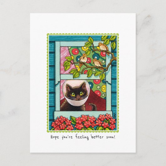 "Hoop dat je je snel beter voelt" Schattige Cat Briefkaart (Voorkant)