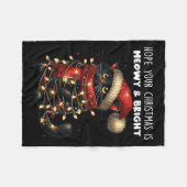 Hoop dat je Kerstmis is Meowy & Camp; Bright Funny Fleece Deken (Voorkant (Horizontaal))