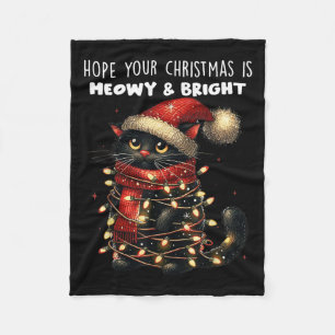 Hoop dat je Kerstmis is Meowy & Camp; Bright Funny Fleece Deken