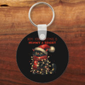 Hoop dat je Kerstmis is Meowy & Camp; Bright Funny Sleutelhanger (Voorkant)