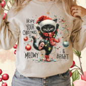 Hoop dat je Kerstmis is Meowy en Bright-Funny Cat T-shirt