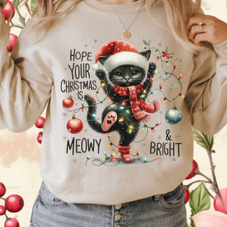 Hoop dat je Kerstmis is Meowy en Bright-Funny Cat T-shirt